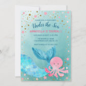 Meerjungfrau unter der Geburtstagspartei Einladung (Vorderseite)