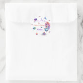 Meerjungfrau unter der Geburtstagspartei Runder Aufkleber (Tasche)