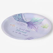 Meerjungfrau unter der Kinderdusche Pappteller (Schrägansicht)