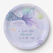 Meerjungfrau unter der Kinderdusche Pappteller (Vorderseite)