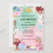 Meerjungfrau unter der Meeresdusche Einladung (Vorderseite)