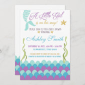 Meerjungfrau unter der Meeresdusche Einladung (Vorne/Hinten)