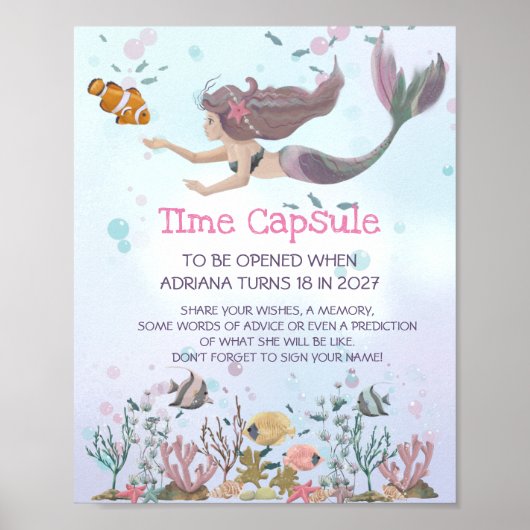 Meerjungfrau unter der Meereszeitkapsel Poster (Vorne)