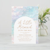 Meerjungfrau unter der Sea Baby-Dusche Einladung (Stehend Vorderseite)