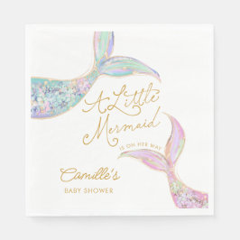 Meerjungfrau unter der Sea Baby-Dusche Serviette