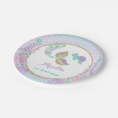 Meerjungfrau unter der Seepapierplatte 7" Pappteller (Schrägansicht)