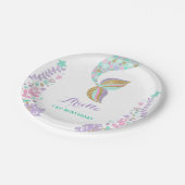 Meerjungfrau unter der Seepapierplatte 7" Pappteller (Schrägansicht)