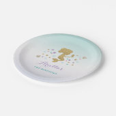 Meerjungfrau unter der Seepapierplatte 7" Pappteller (Schrägansicht)