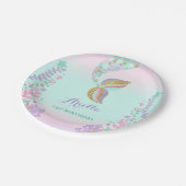 Meerjungfrau unter der Seepapierplatte 7" Pappteller (Schrägansicht)