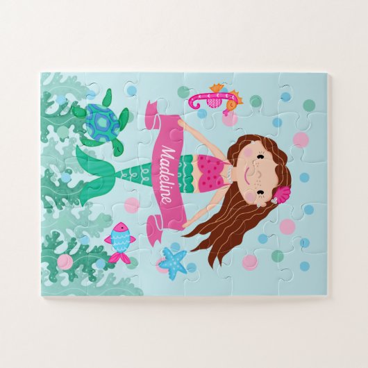 Meerjungfrau unter Personalisierter Bezeichnung Puzzle (Horizontal)