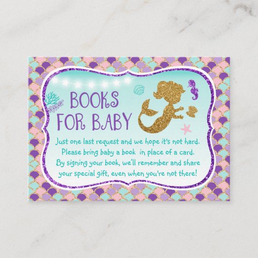 Meerjungfrau unter Sea Baby Book Request Cards Begleitkarte (Vorderseite)