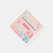 Meerjungfrau-Unterwasser-Geburtstag Serviette (Ecke)