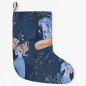 Meerjungfrau Unterwassersee Nahtlose Illustration Kleiner Weihnachtsstrumpf (Vorderseite)