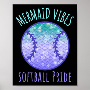 Meerjungfrau-Vibes Softll Mädchen Fishtail Ozean T Poster