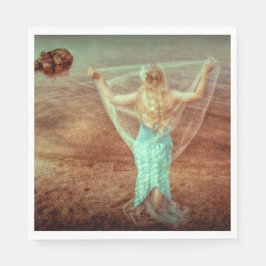 Meerjungfrau Vintag Aquamarin braun Serviette