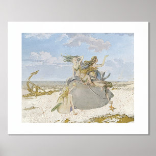 Meerjungfrau Vintage Dekorative Strand Seestern Oz Foliendrucke