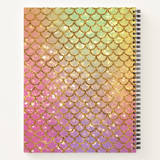 Meerjungfrau-Waage lila Meertext Notizblock (Rückseite)