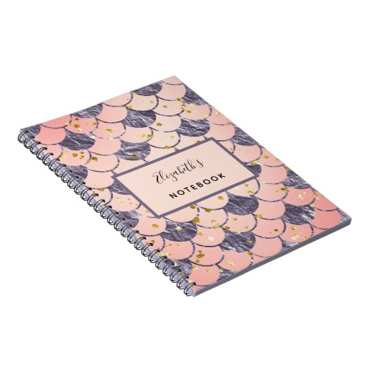 Meerjungfrau-Waage rosa pfirsichfarben lila Notizblock (Rechte Seite)