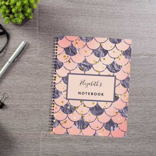 Meerjungfrau-Waage rosa pfirsichfarben lila Notizblock