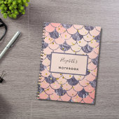 Meerjungfrau-Waage rosa pfirsichfarben lila Notizblock