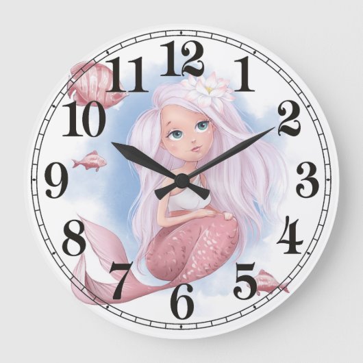 Meerjungfrau Wanduhr (Vorderseite)