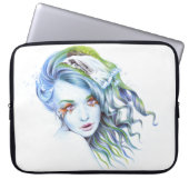 Meerjungfrau Wasserfrau Surreal Fantasy Portrait Laptopschutzhülle (Vorderseite)