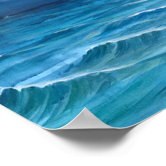 Meerjungfrau-Watching-Schiff auf Sturmsee Poster (Ecke)