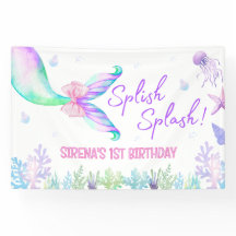 Meerjungfrau Watercolor Mädchen erster Geburtstag