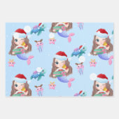 Meerjungfrau Weihnachten Geschenkpapier Set (Vorderseite)