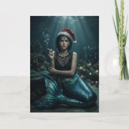 Meerjungfrau Weihnachtsmann Zigarette Sarkastische Karte