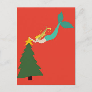 Meerjungfrau-Weihnachtspostkarte Feiertagspostkarte