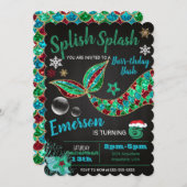 Meerjungfrau, Winter, Weihnachten einladen Einladung (Vorne/Hinten)