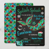 Meerjungfrau, Winter, Weihnachten einladen Einladung (Vorne/Hinten)