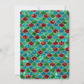 Meerjungfrau, Winter, Weihnachten einladen Einladung (Rückseite)