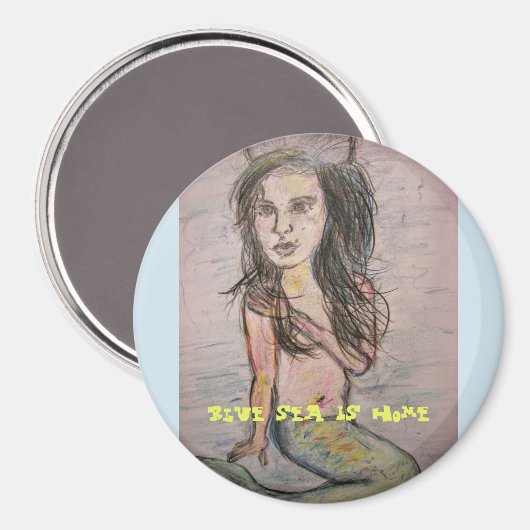 Meerjungfrau: Zuhause Magnet (Vorderseite/Rückseite)