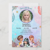 Meerjungfrau zum Geburtstag Einladung (Vorderseite)