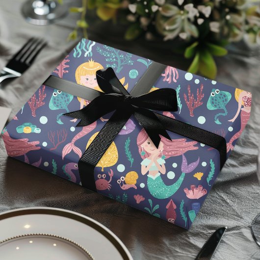 Meerjungfrau zum Geburtstag Geschenkpapier