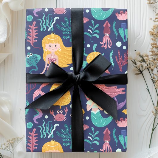 Meerjungfrau zum Geburtstag Geschenkpapier