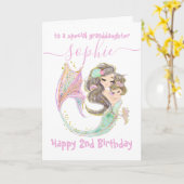 Meerjungfrau zum Geburtstag Karte (Gelbe Blume)