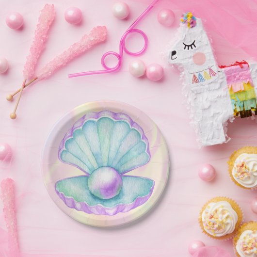 Meerjungfrau zum Geburtstag Pappteller (Party)