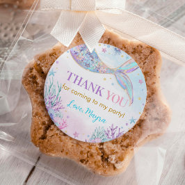 Meerjungfrau zum Geburtstag Runder Aufkleber