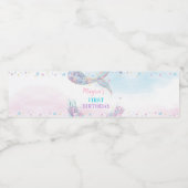 Meerjungfrau zum Geburtstag Wasserflaschenetikett (Einzelnes Label)