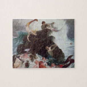 Meerjungfrauen an Spiel, 1886 (Öl auf Leinwand) Puzzle