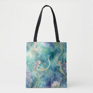 Meerjungfrauen Aquarell-Kunst Tasche