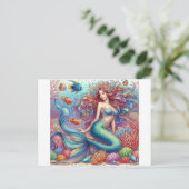 Meerjungfrauen auf einem Korallenriff Postkarte (Stehend Vorderseite)