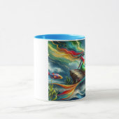 Meerjungfrauen auf Felsen Umgeben von Whimsical 36 Tasse (Zentrum)