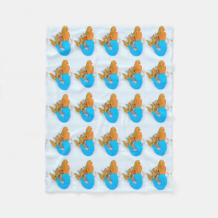 Meerjungfrauen aus blauem Schwanz Fleecedecke
