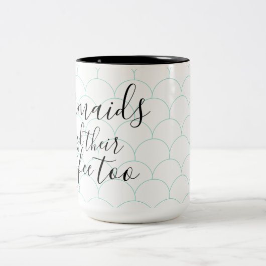 Meerjungfrauen benötigen Fischskala-Türkis Tee des Zweifarbige Tasse (Mittel)