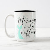 Meerjungfrauen benötigen Fischskala-Türkis Tee des Zweifarbige Tasse (Links)