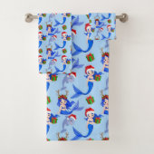 Meerjungfrauen Delphine Weihnachten Badhandtuch Set (Insitu)